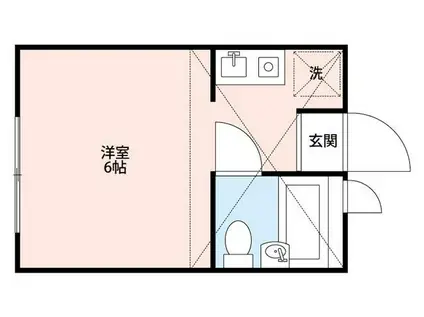 リバーサイド四つ木(ワンルーム/2階)の間取り写真