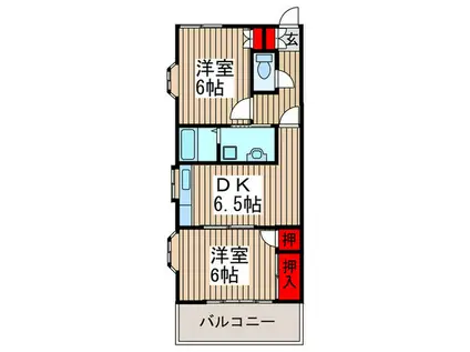 Sビィヤーレ本郷(2DK/1階)の間取り写真