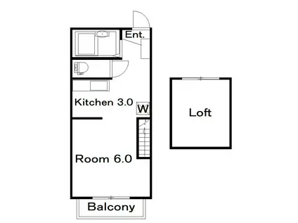 ラルジュ愛宕(1K/3階)の間取り写真