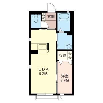 サンメゾンB(1LDK/1階)の間取り写真