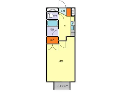 サンマリンVII(1K/1階)の間取り写真