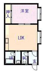 パセオ東光4.1(1LDK/2階)の間取り写真