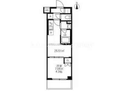 ハーモニーレジデンス蒲田アートヴィラ(1DK/1階)の間取り写真