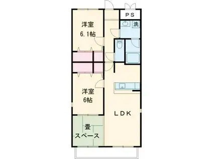 カーサブランシェ(2LDK/1階)の間取り写真