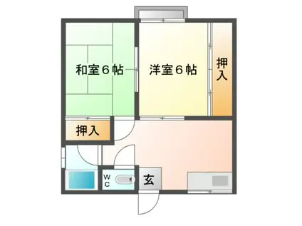 サンハイツ(2DK/2階)の間取り写真