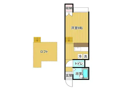 新潟県新潟市北区 2階建 築29年(ワンルーム/1階)の間取り写真