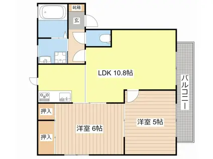 アーバンコート(2LDK/1階)の間取り写真