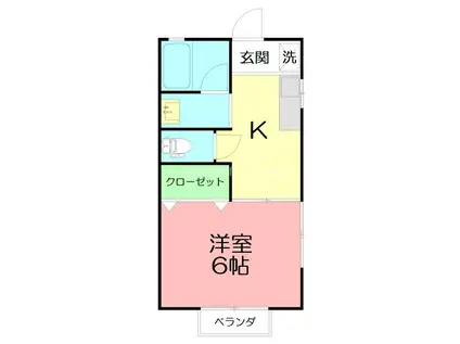 ハイム平石(1K/1階)の間取り写真