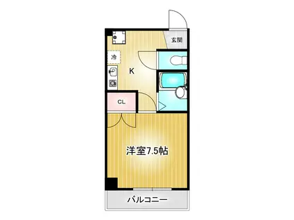 ラ・コール栄5(1K/2階)の間取り写真