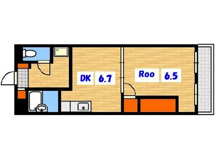 ニュー岡ビル(1DK/3階)の間取り写真