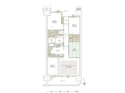 リバーガーデン福島木漏れ日の丘(4LDK/10階)の間取り写真