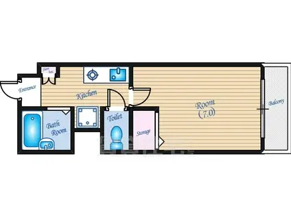 セブンビル(1K/6階)の間取り写真