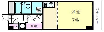 ハイツオオタニ(1K/5階)の間取り写真