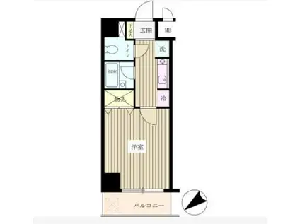 グラン・パァレ2(1K/1階)の間取り写真