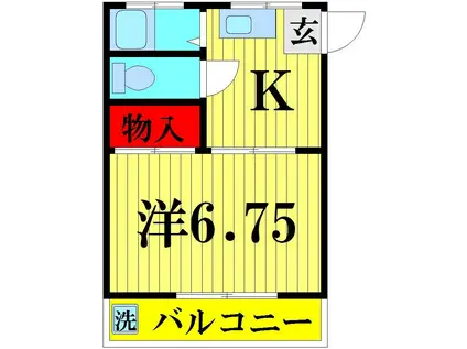 第一コーポ松原(1K/4階)の間取り写真