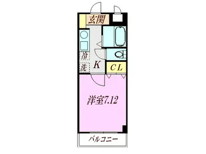 アークル(1K/6階)の間取り写真