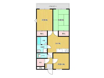 ブライト南流山(3DK/2階)の間取り写真