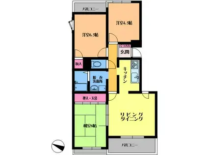 ルーラルタウン壱番館(3LDK/2階)の間取り写真