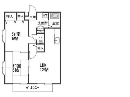 堤ハイツ(2LDK/2階)の間取り写真