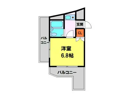 メゾン岸本(1K/4階)の間取り写真