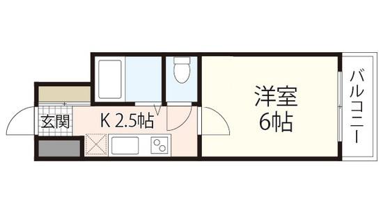 ピアーチェ住吉(1K/2階)の間取り写真