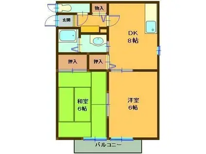 サンハイム(2DK/1階)の間取り写真