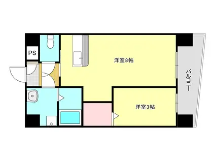 ソレイル鴨池(1LDK/3階)の間取り写真