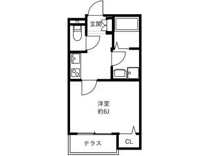 グランシャレー堀切菖蒲園III(1K/1階)の間取り写真