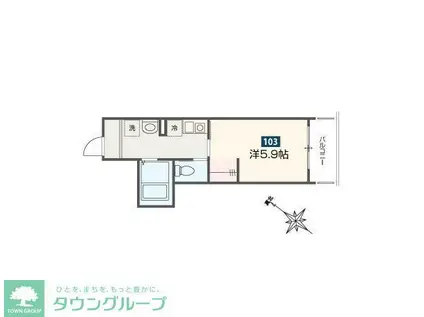 MELDIA東岩槻駅前(1K/1階)の間取り写真