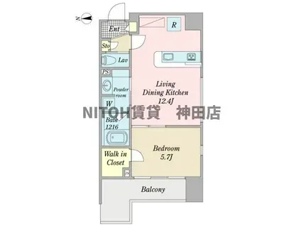 パークヒルズ湯島(1LDK/4階)の間取り写真