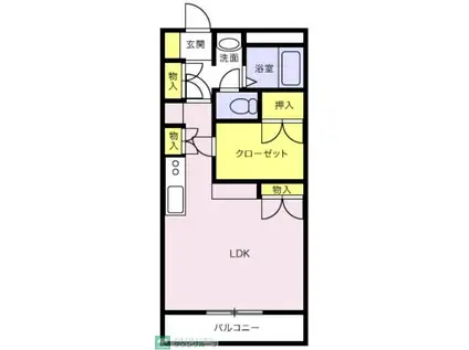 高砂ハイツ石原2(ワンルーム/4階)の間取り写真