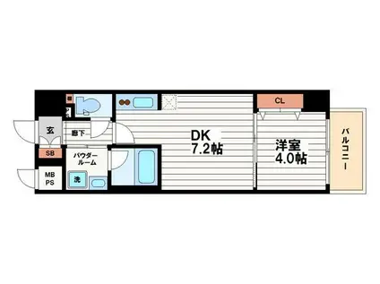 レオンコンフォート本町東II(1DK/3階)の間取り写真