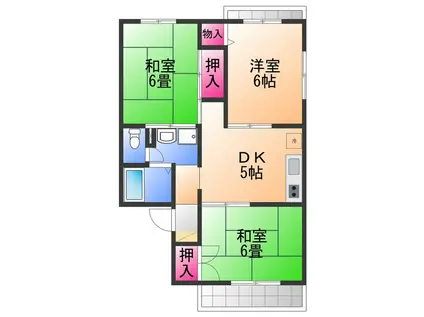 ガーデンパレス宮下A棟(3DK/1階)の間取り写真