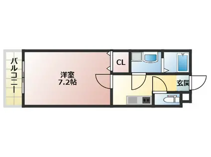 プレゾン(1K/3階)の間取り写真