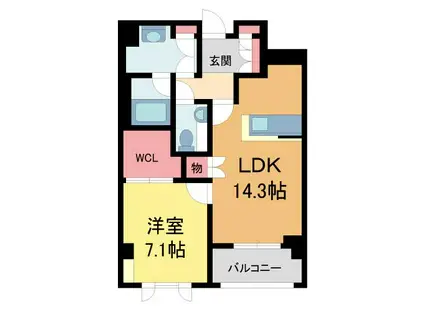 シャーメゾンステージ香櫨園(1LDK/1階)の間取り写真