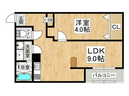 ジョイフル福田(1LDK/3階)の間取り写真