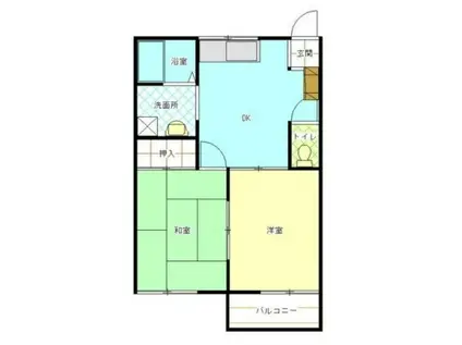 K・グランディール(2DK/1階)の間取り写真