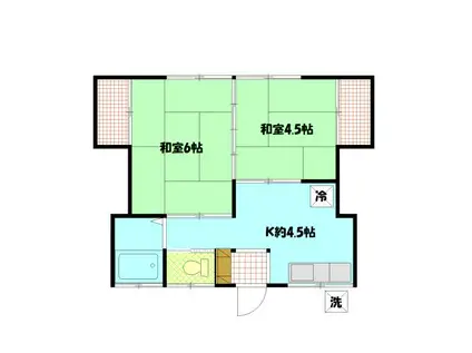 富士見荘(2K/1階)の間取り写真