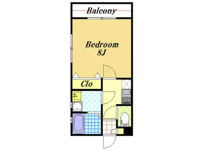東野1丁目アパート(1K/2階)の間取り写真