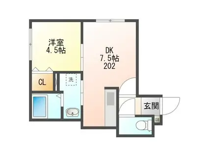 レグルス(1DK/3階)の間取り写真