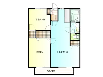 サンシティ田中A(2LDK/2階)の間取り写真