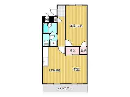 ハイツマエカワ(2LDK/6階)の間取り写真