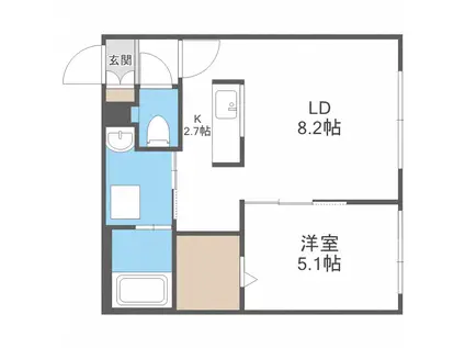 PREMIER-IST N.43(1LDK/2階)の間取り写真
