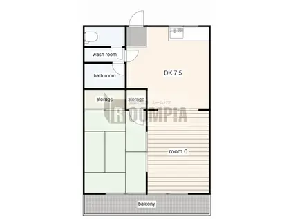 オクシンシティハイツ(2DK/2階)の間取り写真