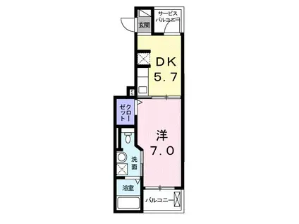カシータ テラス 湘南(1DK/3階)の間取り写真