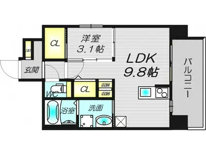 エル・セレーノ新大阪北(1LDK/6階)の間取り写真