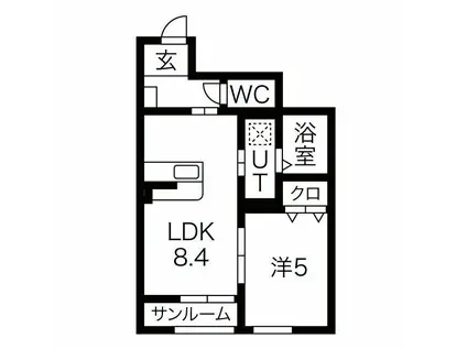 セレッソ袖野田(1LDK/1階)の間取り写真