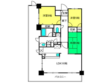 ヒューマンスクエア岩槻プレミアムタワー(3LDK/16階)の間取り写真