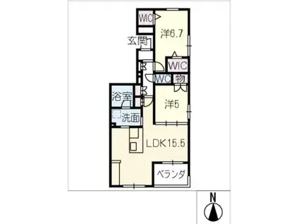 メゾン弥生(2LDK/3階)の間取り写真