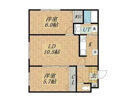 REVE413(2LDK/2階)の間取り写真